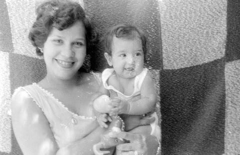 Mom at 21 yrs old and her 1st born (Norma)